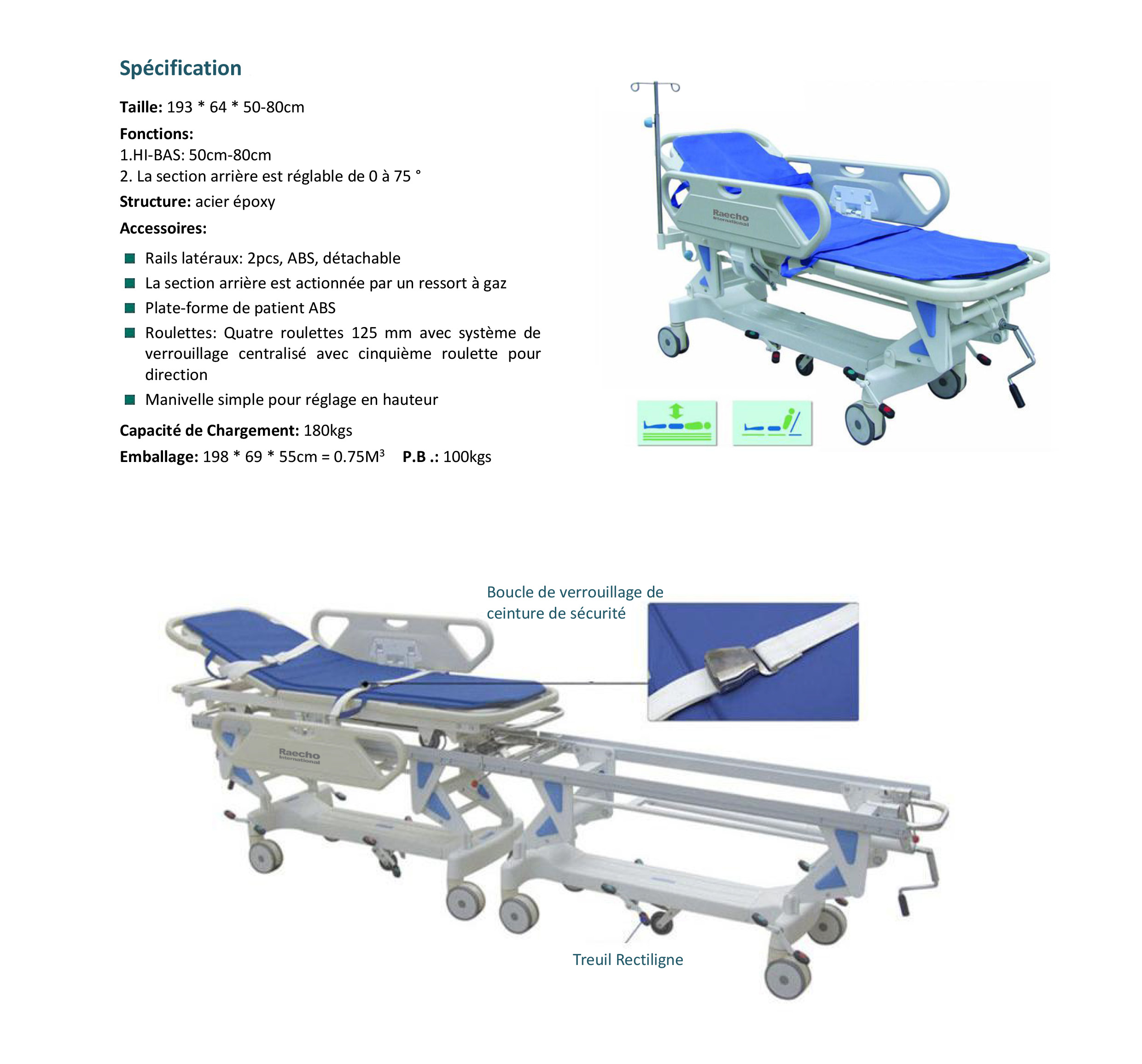 Raecho-Luxurious Manual Patient Transfer Stretcher Trolley-1.jpg